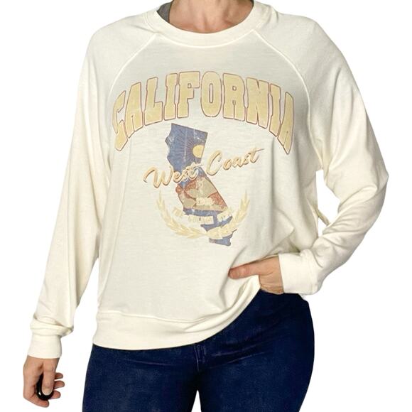 Altar’d State California Sweatshirt Cream Oversized Women’s S NWT - Picture 1 of 12